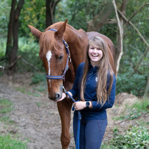Linsey Manten en het oude eventingpaard Zamzam 