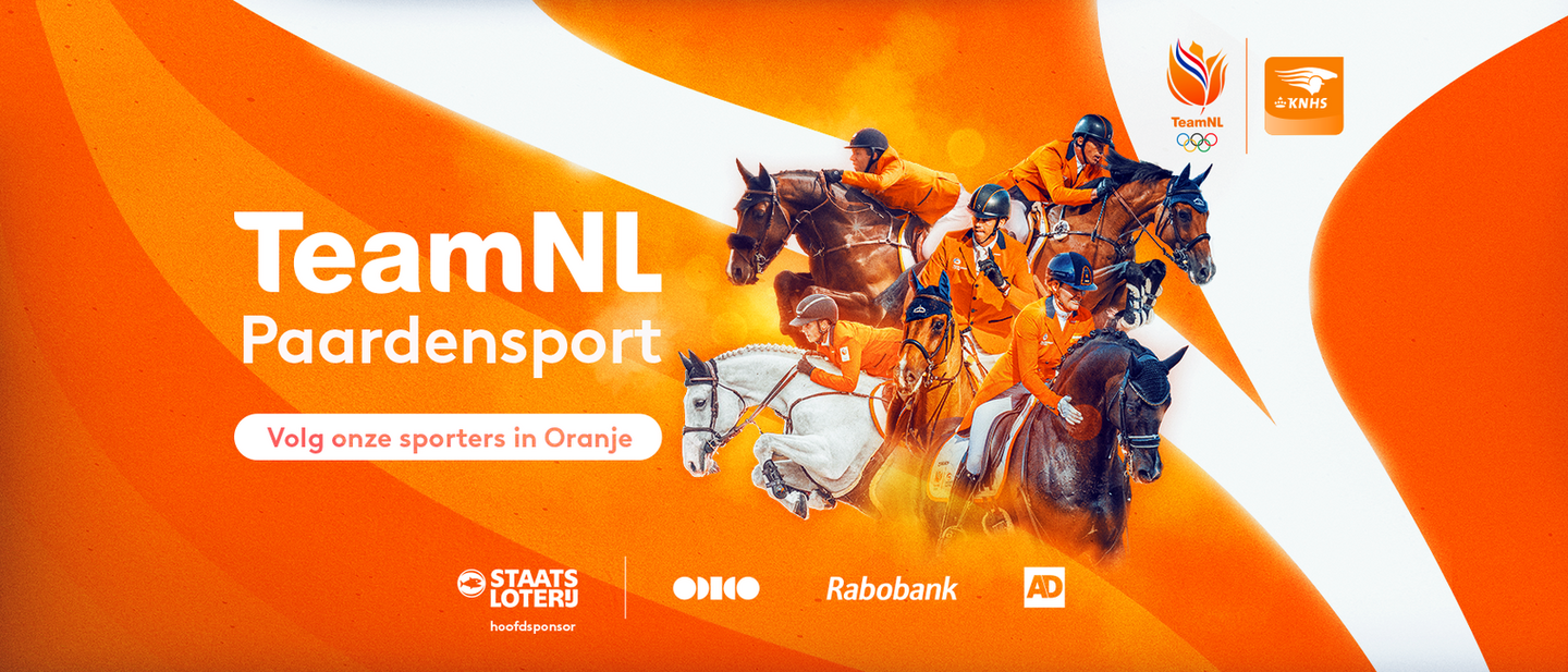 advertentie van odido als partner van teamnl en daarmee ook de paardensport