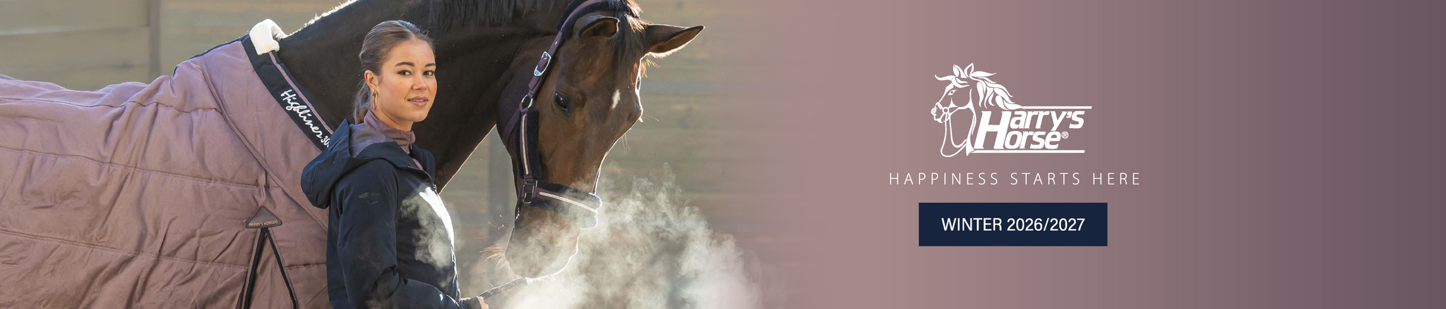 advertentie van back on track met daarop een amazone en een paard met kleding voor de ruiter en toebehoren voor het paard